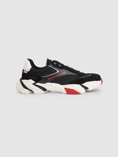 Calvin Klein Cipők HU948917 | Calvin Klein Bőr Chunky Férfi Sportcipő Fekete